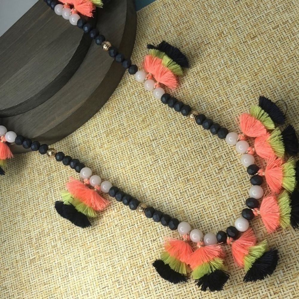 Versona Semi precious stone necklace with tassels